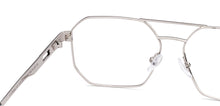 Load image into Gallery viewer, Silver Geometric Full Rim Unisex Eyeglasses by John Jacobs-223236