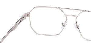 Silver Geometric Full Rim Unisex Eyeglasses by John Jacobs-223236
