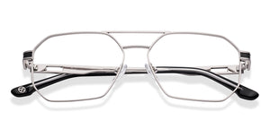 Silver Geometric Full Rim Unisex Eyeglasses by John Jacobs-223236