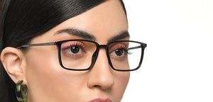 Black Rectangle Full Rim Unisex Eyeglasses by Lenskart Air-215410
