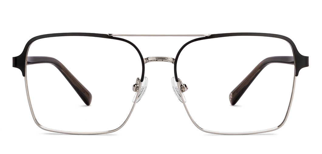Silver Square Full Rim Unisex Eyeglasses by John Jacobs Online-206801