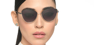 Silver Cat Eye Full Rim Women Sunglasses by Vincent Chase Polarized-210006