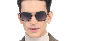 Silver Geometric Full Rim Unisex Sunglasses by Vincent Chase Polarized-209334