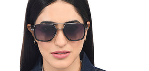 Silver Geometric Full Rim Unisex Sunglasses by Vincent Chase Polarized-209334