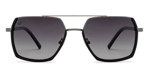 Silver Geometric Full Rim Unisex Sunglasses by Vincent Chase Polarized-209334