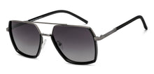 Load image into Gallery viewer, Silver Geometric Full Rim Unisex Sunglasses by Vincent Chase Polarized-209334