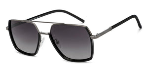 Silver Geometric Full Rim Unisex Sunglasses by Vincent Chase Polarized-209334