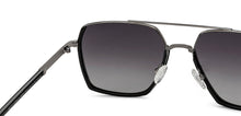 Load image into Gallery viewer, Silver Geometric Full Rim Unisex Sunglasses by Vincent Chase Polarized-209334