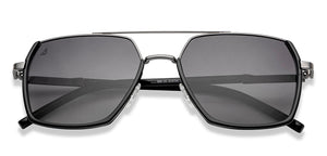 Silver Geometric Full Rim Unisex Sunglasses by Vincent Chase Polarized-209334