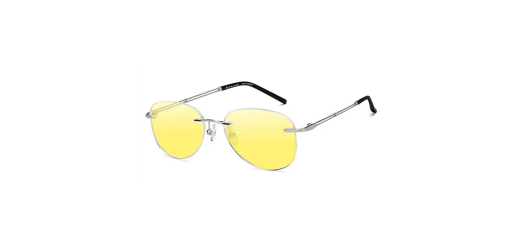 Silver Aviator Rimless Unisex Eyeglasses by John Jacobs-224986