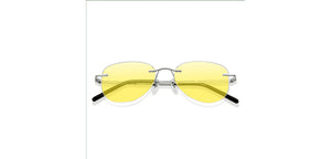 Silver Aviator Rimless Unisex Eyeglasses by John Jacobs-224986