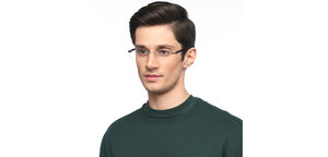 Silver Rectangle Rimless Unisex Eyeglasses by John Jacobs Online-209690