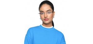 Silver Rectangle Rimless Unisex Eyeglasses by John Jacobs Online-209690