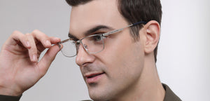 Silver Rectangle Full Rim Unisex Eyeglasses by John Jacobs-223224