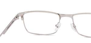 Silver Rectangle Full Rim Unisex Eyeglasses by John Jacobs-223224