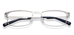 Silver Rectangle Full Rim Unisex Eyeglasses by John Jacobs-223224