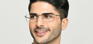 Silver Rectangle Full Rim Unisex Eyeglasses by Vincent Chase-222625