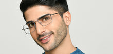 Load image into Gallery viewer, Silver Rectangle Full Rim Unisex Eyeglasses by Vincent Chase-222625