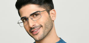Silver Rectangle Full Rim Unisex Eyeglasses by Vincent Chase-222625