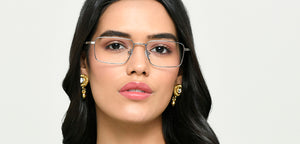 Silver Rectangle Full Rim Unisex Eyeglasses by Vincent Chase-222625
