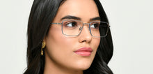 Load image into Gallery viewer, Silver Rectangle Full Rim Unisex Eyeglasses by Vincent Chase-222625
