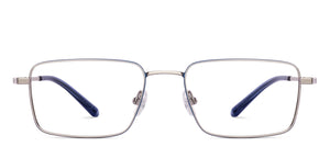 Silver Rectangle Full Rim Unisex Eyeglasses by Vincent Chase-222625