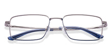 Load image into Gallery viewer, Silver Rectangle Full Rim Unisex Eyeglasses by Vincent Chase-222625
