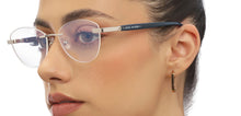 Load image into Gallery viewer, Silver Round Rimless Unisex Eyeglasses by John Jacobs Online-213501