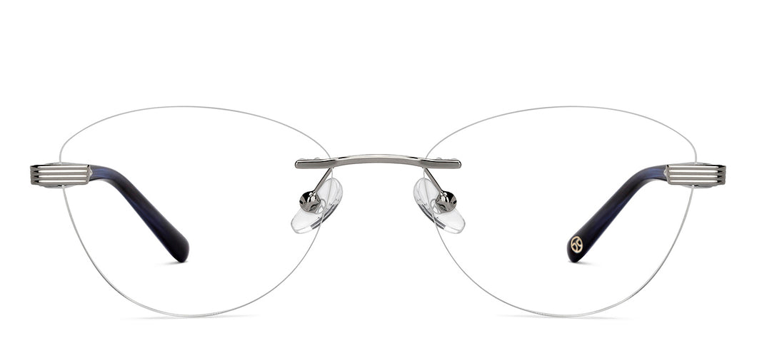 Silver Round Rimless Unisex Eyeglasses by John Jacobs Online-213501