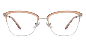 Silver Cat Eye Half Rim Women Eyeglasses by John Jacobs-205908