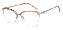 Load image into Gallery viewer, Silver Cat Eye Half Rim Women Eyeglasses by John Jacobs-205908
