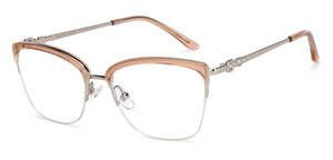 Silver Cat Eye Half Rim Women Eyeglasses by John Jacobs-205908