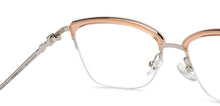 Load image into Gallery viewer, Silver Cat Eye Half Rim Women Eyeglasses by John Jacobs-205908