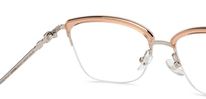 Silver Cat Eye Half Rim Women Eyeglasses by John Jacobs-205908