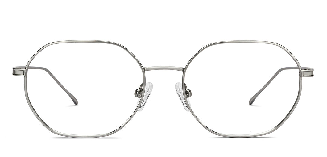Silver Geometric Full Rim Unisex Eyeglasses by Lenskart Air-211610