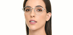 Silver Geometric Full Rim Unisex Eyeglasses by Vincent Chase-224216