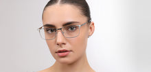 Load image into Gallery viewer, Silver Rectangle Full Rim Unisex Eyeglasses by John Jacobs-223222