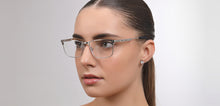 Load image into Gallery viewer, Silver Rectangle Full Rim Unisex Eyeglasses by John Jacobs-223222