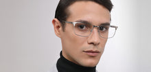 Load image into Gallery viewer, Silver Rectangle Full Rim Unisex Eyeglasses by John Jacobs-223222