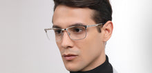 Load image into Gallery viewer, Silver Rectangle Full Rim Unisex Eyeglasses by John Jacobs-223222