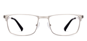 Silver Rectangle Full Rim Unisex Eyeglasses by John Jacobs-223222