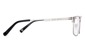 Silver Rectangle Full Rim Unisex Eyeglasses by John Jacobs-223222