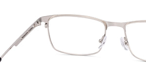 Silver Rectangle Full Rim Unisex Eyeglasses by John Jacobs-223222