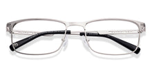 Load image into Gallery viewer, Silver Rectangle Full Rim Unisex Eyeglasses by John Jacobs-223222