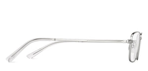 Silver Rectangle Full Rim Unisex Eyeglasses by Lenskart Air Online-222453