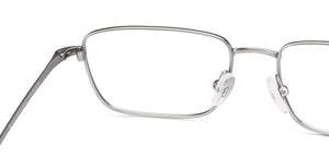 Silver Rectangle Full Rim Unisex Eyeglasses by Lenskart Air Online-222453
