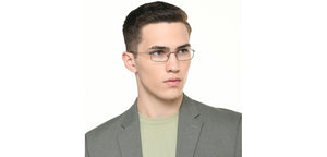Silver Rectangle Full Rim Unisex Eyeglasses by Vincent Chase-219544