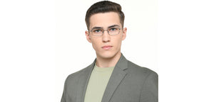 Silver Rectangle Full Rim Unisex Eyeglasses by Vincent Chase-219544
