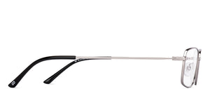 Silver Rectangle Full Rim Unisex Eyeglasses by Vincent Chase-219544