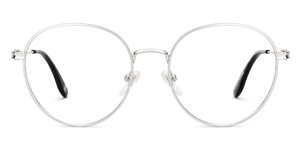 Silver Round Full Rim Unisex Eyeglasses by Lenskart-232702